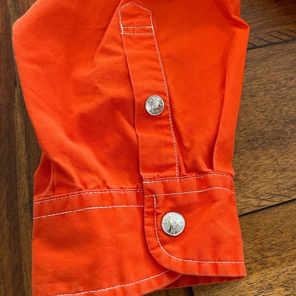 Vintage 90’s Tommy Hilfiger Shacket Men’s Large Orange Jacket shirt windbreaker - Picture 13 of 16